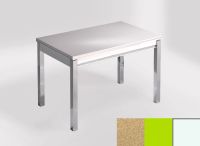 Logo Table mensa ext 100x60 - plateau amarillo arena - pieds blanc - ceinture en bois laque vert 2320_amarillo-arena_blanc_bl-vert