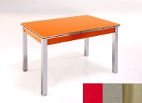 Logo Table mensa ext 135x80 - plateau rouge - pieds inox - ceinture en bois laque inox 2045_rouge_inox_bl-inox