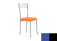 Logo Chaise camlia - assise en vinyltech bleu de france - pieds noir 1918_vt-bleu-de-france_noir