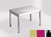 Logo Table mensa 100x60 extension melamin� - plateau rhine - pieds chrome - ceinture en bois laque magent 2331_rhine_chrome_bl-magent