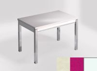 Logo Table mensa 110x70 extension m�lamin� - plateau yukon - pieds blanc - ceinture en bois laque magenta 2332_yukon_blanc_bl-magenta