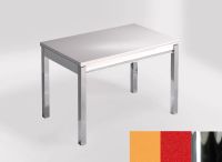 Logo Table mensa 100x60 extension melamin� - plateau amarillo dream - pieds chrome - ceinture en bois laq 2331_amarillo-dream_chrome_
