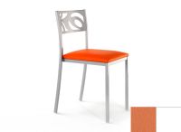 Logo Chaise an�mone - assise en vinyltech marron brique - pieds blanc 2631_vt-marron-brique_blanc