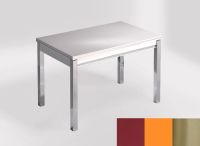 Logo Table mensa 100x60 extension melamin� - plateau koan - pieds inox - ceinture en bois laque orange 2331_koan_inox_bl-orange