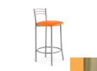 Logo Tabouret cam�lia 63 - assise en vinyltech orange - pieds inox 2652_vt-orange_inox
