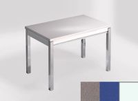 Logo Table mensa 110x70 extension m�lamin� - plateau gris expo - pieds blanc - ceinture en bois laque ble 2332_gris-expo_blanc_bl-ble