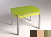 Logo Table hercule 115x75 - plateau moka - pieds inox - ceinture en bois laque hetre 1992_moka_inox_bl-hetre