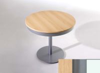 Logo Table centaure 90 - plateau chene - pieds blanc - ceinture en metalique argent 2333_chene_blanc_mt-argent