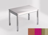 Logo Table mensa ext 100x60 - plateau naranja fuego - pieds inox - ceinture en bois laque magenta energy 2320_naranja-fuego_inox_bl-m
