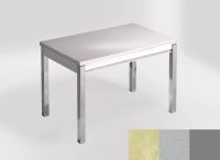 Logo Table mensa 110x70 extension m�lamin� - plateau tigris sand - pieds argent - ceinture en bois laque  2332_tigris-sand_argent_bl-