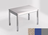Logo Table mensa 110x70 extension m�lamin� - plateau perla diana - pieds argent - ceinture en bois laque  2332_perla-diana_argent_bl-
