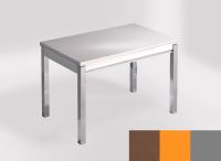 Logo Table mensa 100x60 extension melamin� - plateau gedatsu - pieds argent - ceinture en bois laque oran 2331_gedatsu_argent_bl-oran