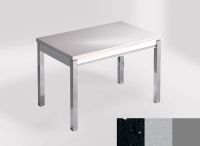 Logo Table mensa 110x70 extension m�lamin� - plateau stellar negro - pieds argent - ceinture en bois laqu 2332_stellar-negro_argent_b
