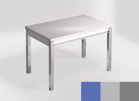 Logo Table mensa 100x60 extension melamin� - plateau azul enjoy - pieds argent - ceinture en bois laque a 2331_azul-enjoy_argent_bl-a