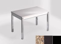 Logo Table mensa 100x60 extension melamin� - plateau kona beige - pieds noir - ceinture en bois laque noi 2331_kona-beige_noir_bl-noi