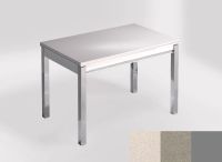Logo Table mensa ext 100x60 - plateau blanco norte - pieds argent - ceinture en bois laque inox 2320_blanco-norte_argent_bl-inox