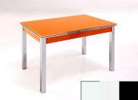 Logo Table mensa ext 100x50 - plateau blanc - pieds noir - ceinture en bois laque blanc 2032_blanc_noir_bl-blanc