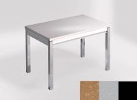 Logo Table mensa ext 110x70 - plateau beige olimpo - pieds noir - ceinture en bois laque argent 2321_beige-olimpo_noir_bl-argent