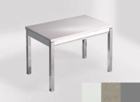 Logo Table mensa 100x60 extension melamin� - plateau blanco zeus - pieds argent - ceinture en bois laque  2331_blanco-zeus_argent_bl-