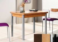 Logo Table hercule 110x70 - plateau wengue - pieds chrome - ceinture en bois laque chene 1990_wengue_chrome_bl-chene
