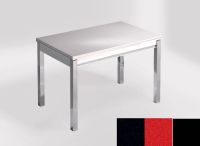 Logo Table mensa ext 100x60 - plateau tao - pieds noir - ceinture en bois laque rouge 2320_tao_noir_bl-rouge