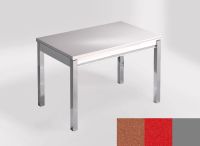 Logo Table mensa ext 110x70 - plateau naranja fuego - pieds argent - ceinture en bois laque rouge 2321_naranja-fuego_argent_bl-rouge