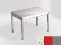 Logo Table mensa ext 100x60 - plateau blanco dali - pieds argent - ceinture en bois laque rouge 2320_blanco-dali_argent_bl-rouge