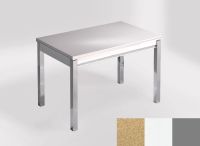 Logo Table mensa ext 100x60 - plateau amarillo arena - pieds argent - ceinture en bois laque blanc 2320_amarillo-arena_argent_bl-blan