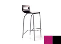 Logo Tabouret tulipe 77 - assise en laque magenta - pieds noir 2657_la-magenta_noir