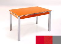 Logo Table mensa ext 135x80 - plateau rouge - pieds argent - ceinture en bois laque rouge 2045_rouge_argent_bl-rouge
