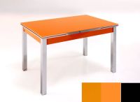 Logo Table mensa ext 110x70 - plateau orange - pieds noir - ceinture en bois laque orange 2040_orange_noir_bl-orange