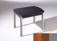 Logo Table hercule ext. 105x60 - plateau cerisier - pieds argent - ceinture en polymere noyer 2902_cerisier_argent_pl-noyer