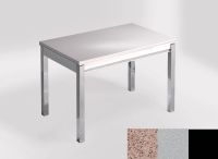 Logo Table mensa 100x60 extension melamin� - plateau stellar rojo - pieds noir - ceinture en bois laque a 2331_stellar-rojo_noir_bl-a
