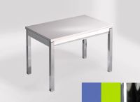 Logo Table mensa ext 100x60 - plateau azul enjoy - pieds chrome - ceinture en bois laque vert 2320_azul-enjoy_chrome_bl-vert