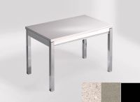 Logo Table mensa 100x60 extension melamin� - plateau stellar blanco - pieds noir - ceinture en bois laque 2331_stellar-blanco_noir_bl