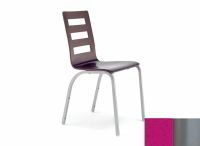 Logo Chaise edelweiss - assise en laque magenta - pieds argent 1907_la-magenta_argent