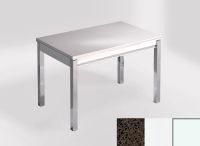 Logo Table mensa 110x70 extension m�lamin� - plateau marron jupiter - pieds blanc - ceinture en bois laqu 2332_marron-jupiter_blanc_b