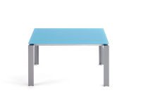 Logo Table orion fixe 120x70 - plateau blanc - pieds noir 2336_blanc_noir