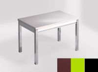 Logo Table mensa 110x70 extension m�lamin� - plateau satori - pieds noir - ceinture en bois laque vert 2332_satori_noir_bl-vert