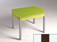 Logo Table hercule 115x75 - plateau blanc - pieds blanc - ceinture en bois laque wengue 1992_blanc_blanc_bl-wengue