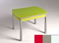 Logo Table hercule 115x75 - plateau rouge - pieds blanc - ceinture en bois laque inox 1992_rouge_blanc_bl-inox