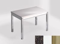 Logo Table mensa ext 110x70 - plateau rain forest - pieds inox - ceinture en bois laque blanc 2321_rain-forest_inox_bl-blanc
