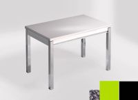 Logo Table mensa 100x60 extension melamin� - plateau blue safita - pieds noir - ceinture en bois laque ve 2331_blue-safita_noir_bl-ve