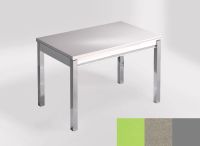 Logo Table mensa ext 100x60 - plateau verde fun - pieds argent - ceinture en bois laque inox 2320_verde-fun_argent_bl-inox