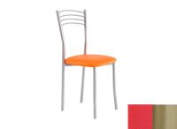 Logo Chaise cam�lia - assise en vinyltech rouge - pieds inox 1918_vt-rouge_inox