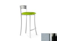 Logo Tabouret hibiscus 63 cr - assise en vinyltech gris - pieds chrome 2645_vt-gris_chrome