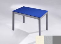 Logo Table licorne 80x80 - h75 - plateau blanco dune - pieds argent - ceinture en bois laque argent 3135_blanco-dune_argent_bl-argent