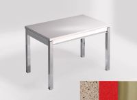 Logo Table mensa 110x70 extension m�lamin� - plateau perla diana - pieds inox - ceinture en bois laque ro 2332_perla-diana_inox_bl-ro