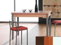 Logo Table mensa ext 120x80 - plateau wengue - pieds blanc - ceinture en bois laque cerisier 3461_wengue_blanc_bl-cerisier