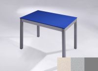 Logo Table licorne 100x60 - h90 - plateau blanco norte - pieds argent - ceinture en bois laque argent 2973_blanco-norte_argent_bl-arg